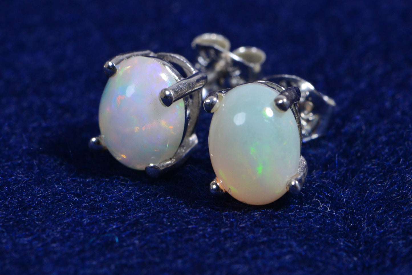 Ethiopian Welo Opal Studs Earrings Prong Set Sterling silver Tiny Post Earrings Birthstone Jewelry