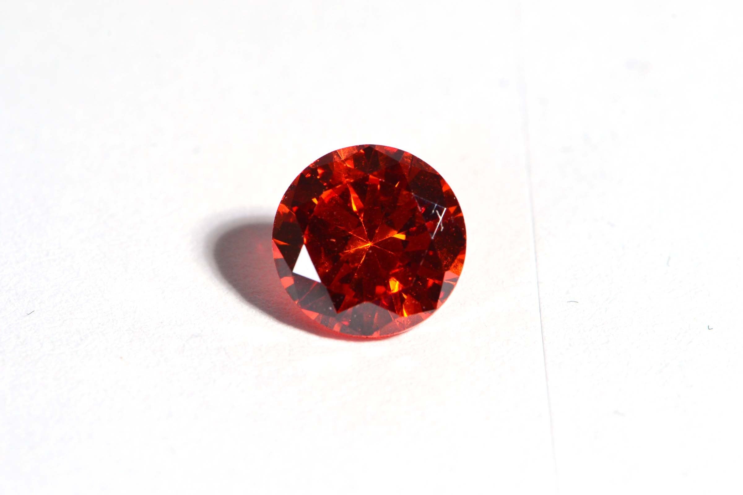 Orange Sapphire Facet Round Point Back Cabochon Simulated Orange Diamond
