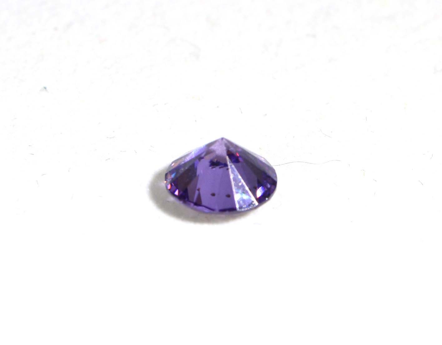 Purple Diamond Round Cut Faceted Cabochon Zircon pointed back cabs loose cabochons