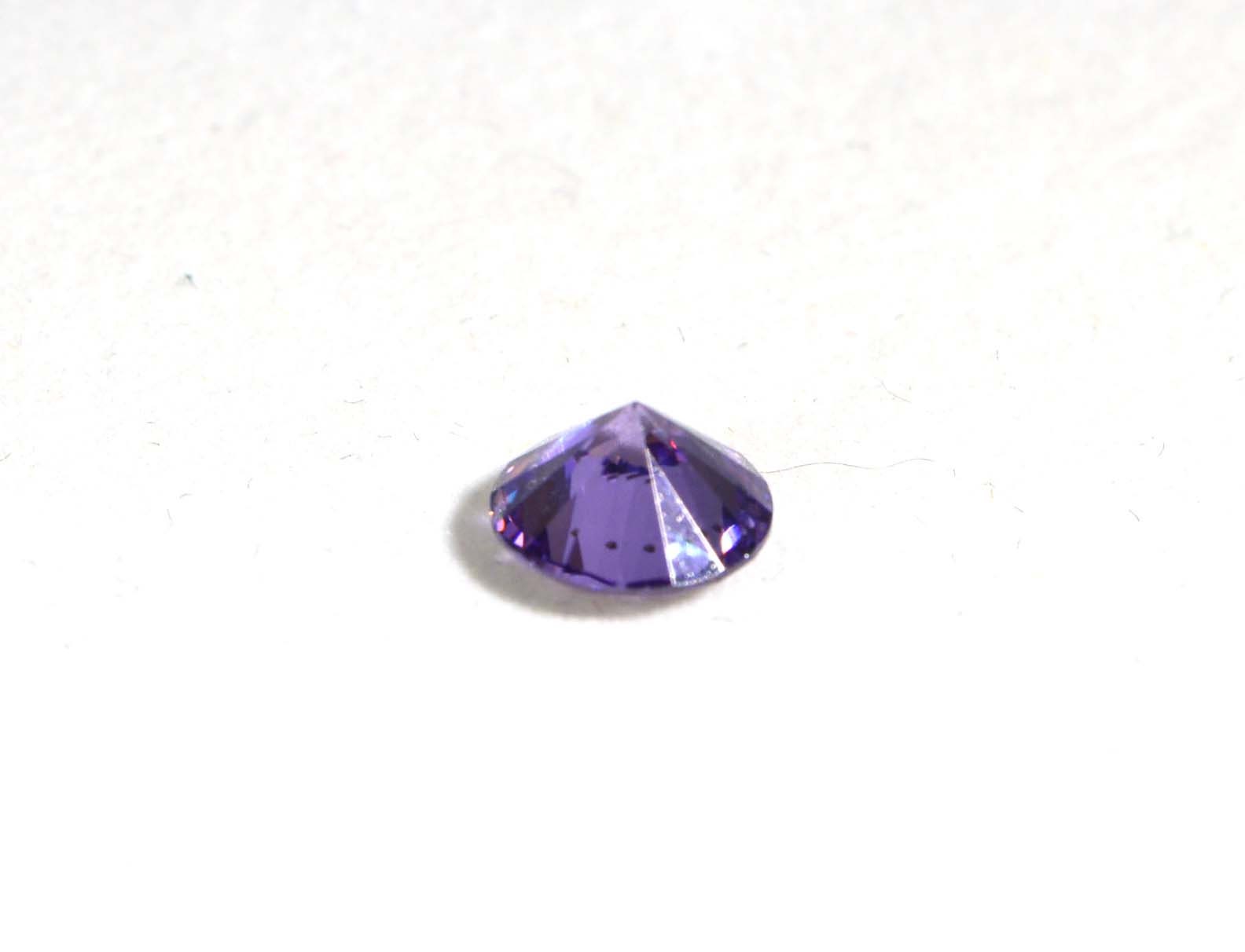 Purple Diamond Round Cut Faceted Cabochon Zircon pointed back cabs loose cabochons
