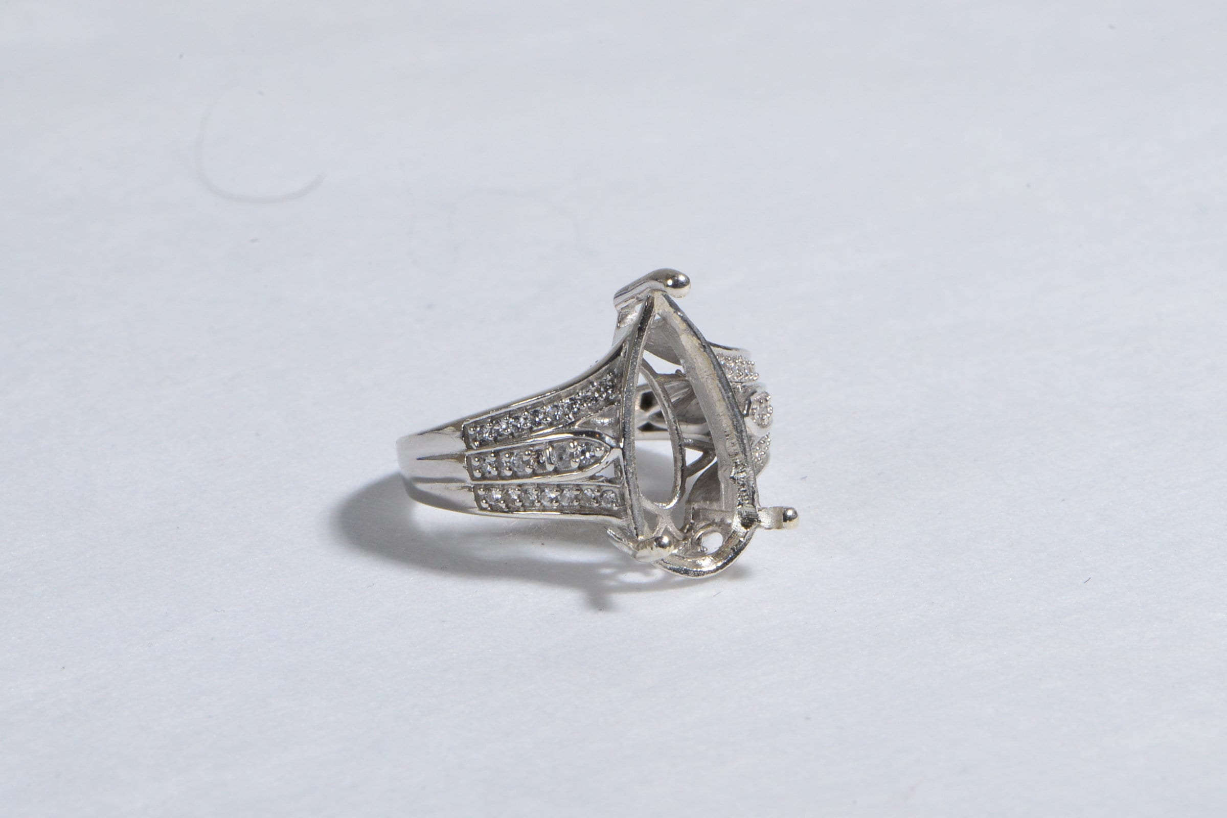 Blanks Ring  Sterling Silver 3 prong setting Stone  Size 10 1/4