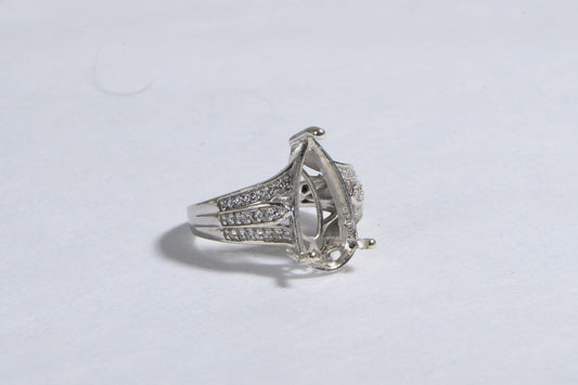 Blanks Ring  Sterling Silver 3 prong setting Stone  Size 10 1/4