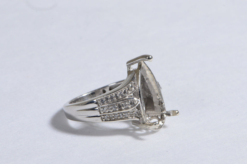 Blanks Ring  Sterling Silver 3 prong setting Stone  Size 10 1/4