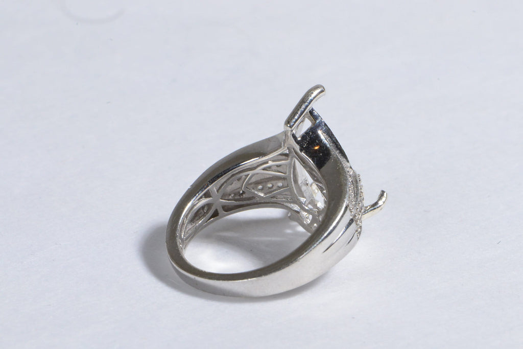 Blanks Ring  Sterling Silver 3 prong setting Stone  Size 10 1/4