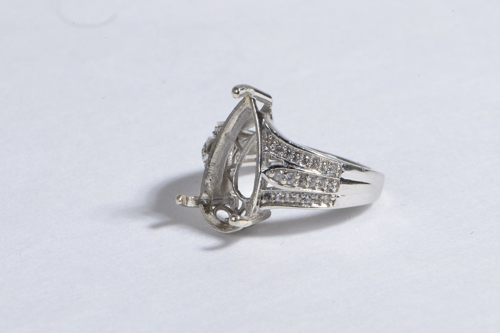 Blanks Ring  Sterling Silver 3 prong setting Stone  Size 10 1/4