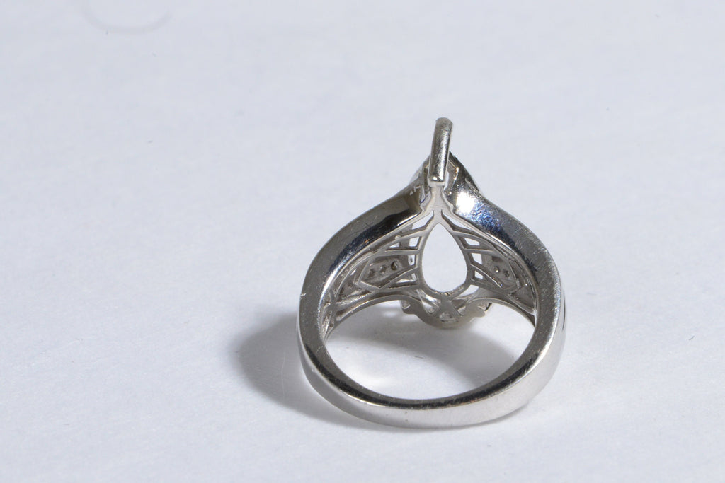 Blanks Ring  Sterling Silver 3 prong setting Stone  Size 10 1/4