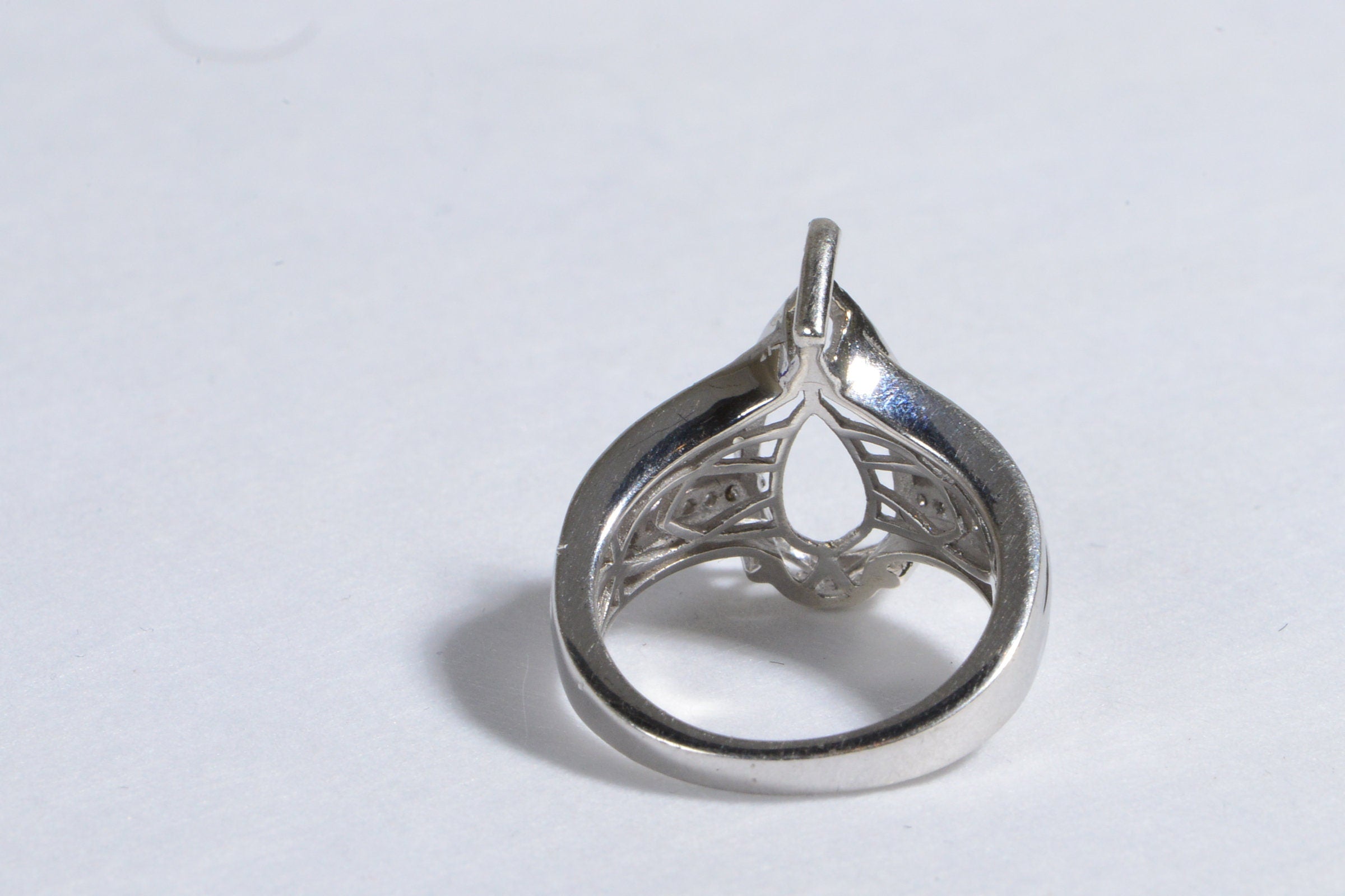 Blanks Ring  Sterling Silver 3 prong setting Stone  Size 10 1/4