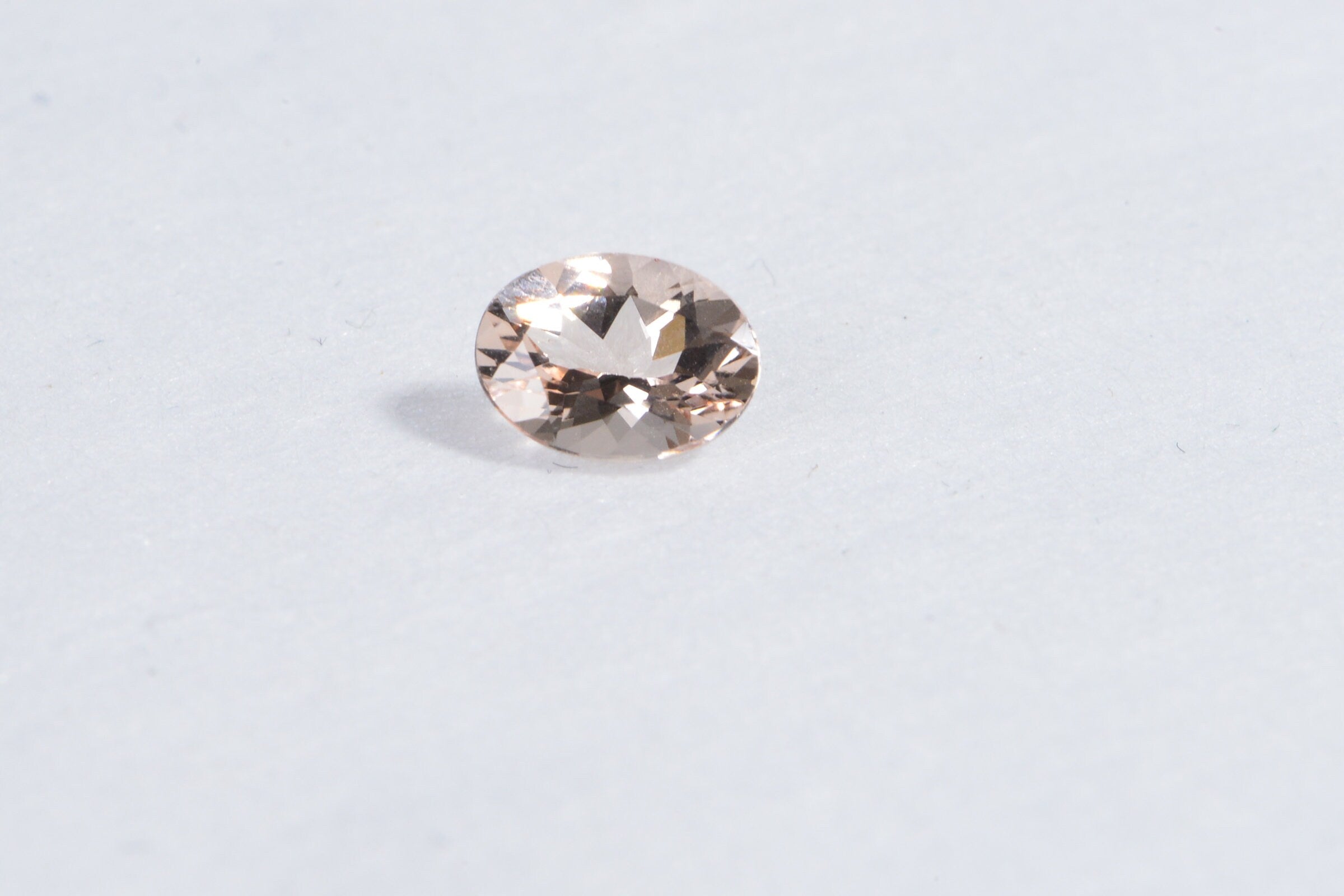 Peach Morganite Stone For Ring Oval Faceted Cabochon Natural Gemstone 1.15ct