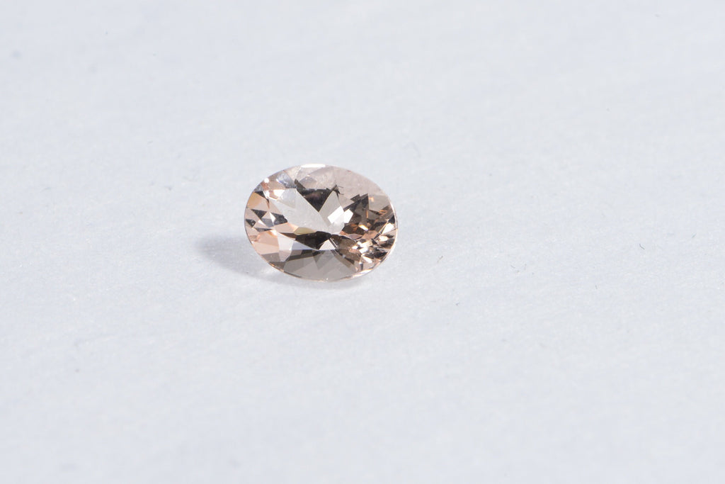 Peach Morganite Stone For Ring Oval Faceted Cabochon Natural Gemstone 1.15ct