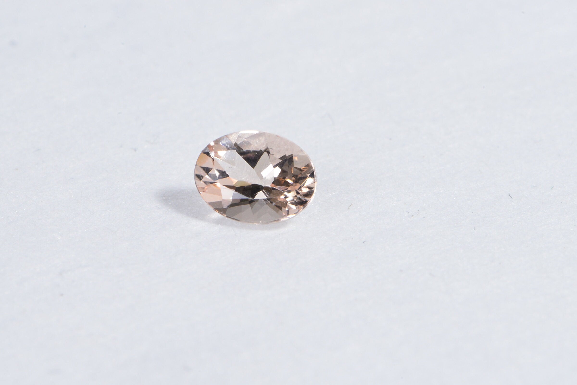 Peach Morganite Stone For Ring Oval Faceted Cabochon Natural Gemstone 1.15ct