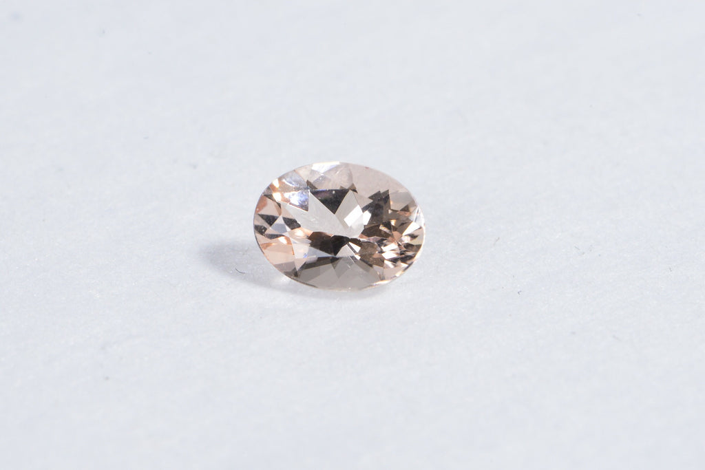 Peach Morganite Stone For Ring Oval Faceted Cabochon Natural Gemstone 1.15ct