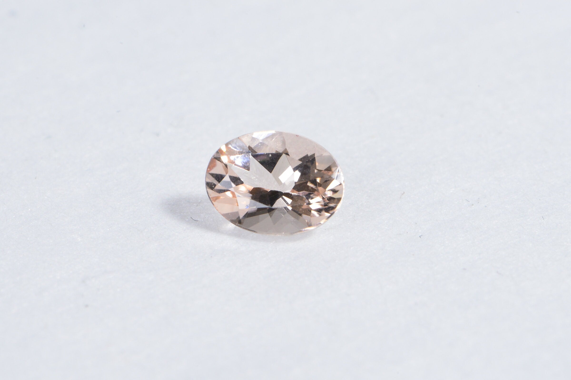 Peach Morganite Stone For Ring Oval Faceted Cabochon Natural Gemstone 1.15ct