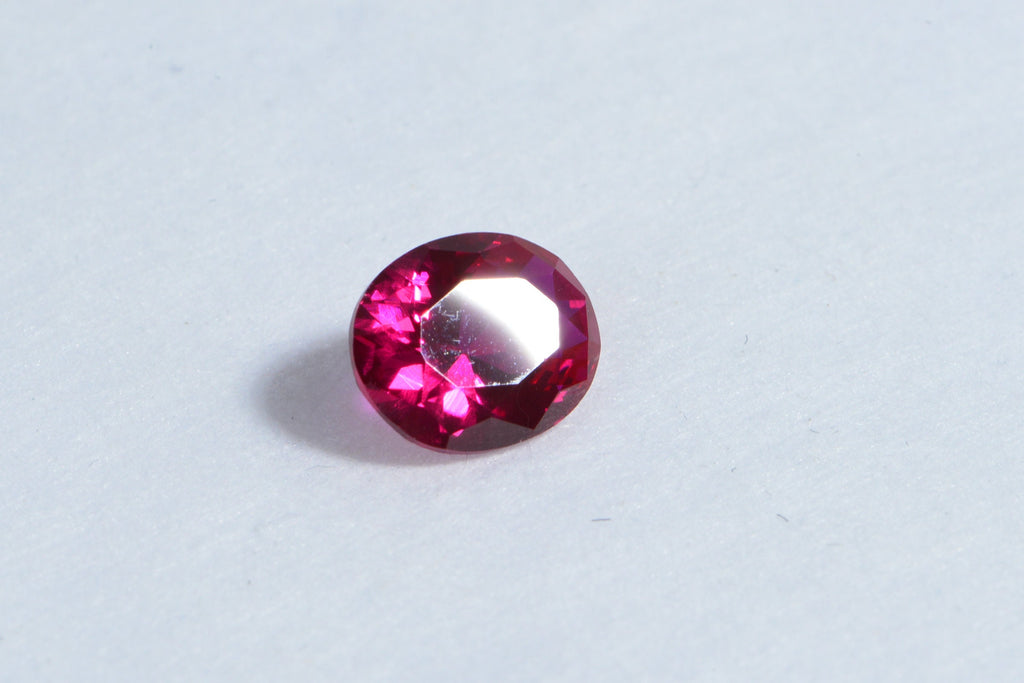Synthetic Pink Hot Sapphire Oval Cabochon Gemstone Loose