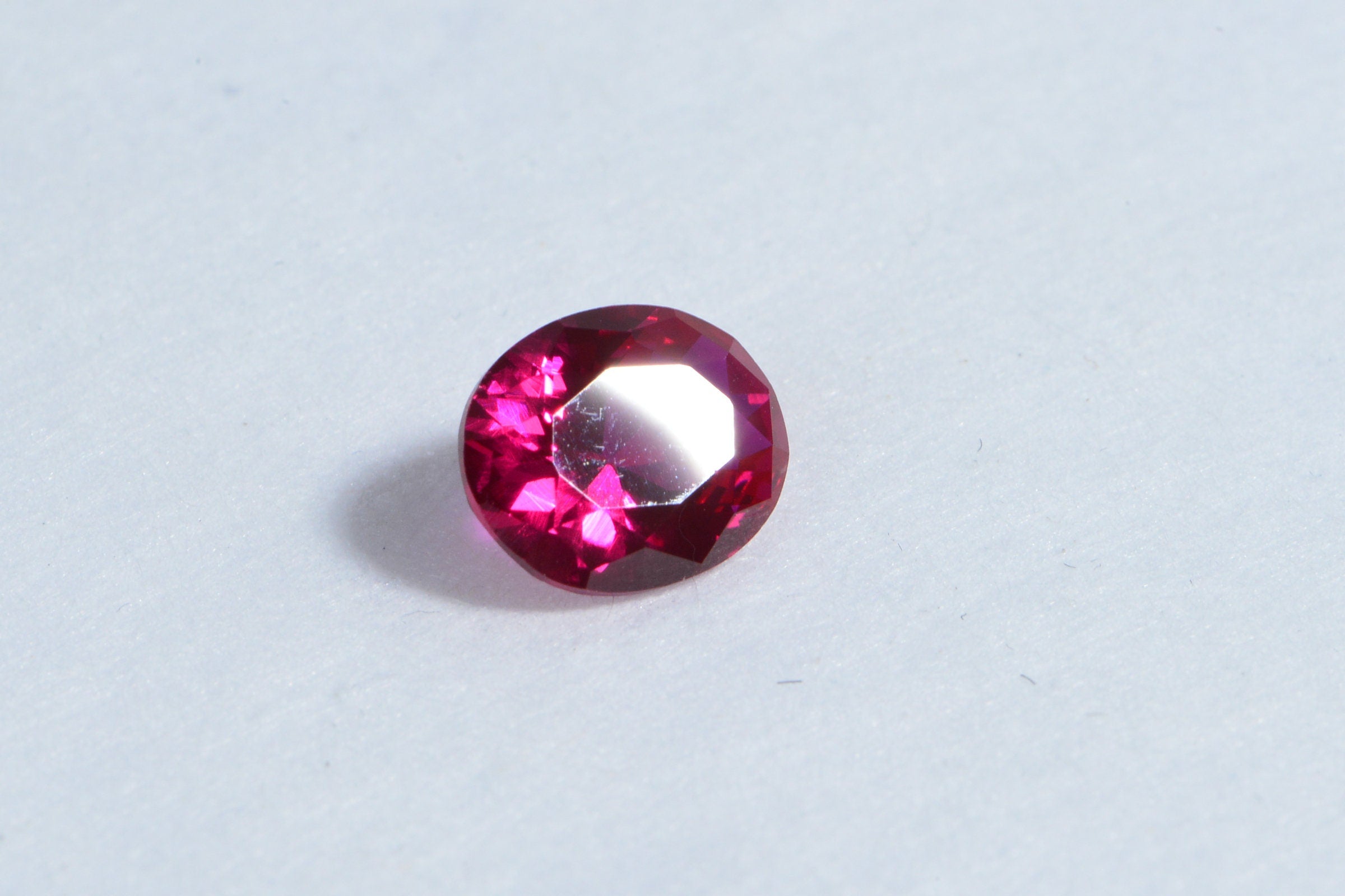 Synthetic Pink Hot Sapphire Oval Cabochon Gemstone Loose