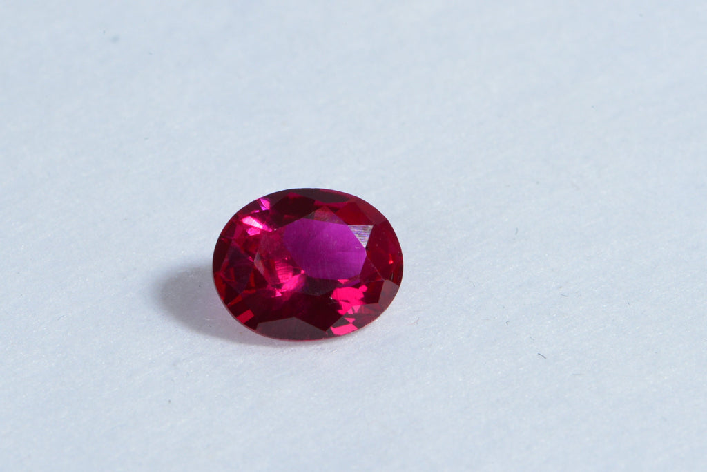 Synthetic Pink Hot Sapphire Oval Cabochon Gemstone Loose