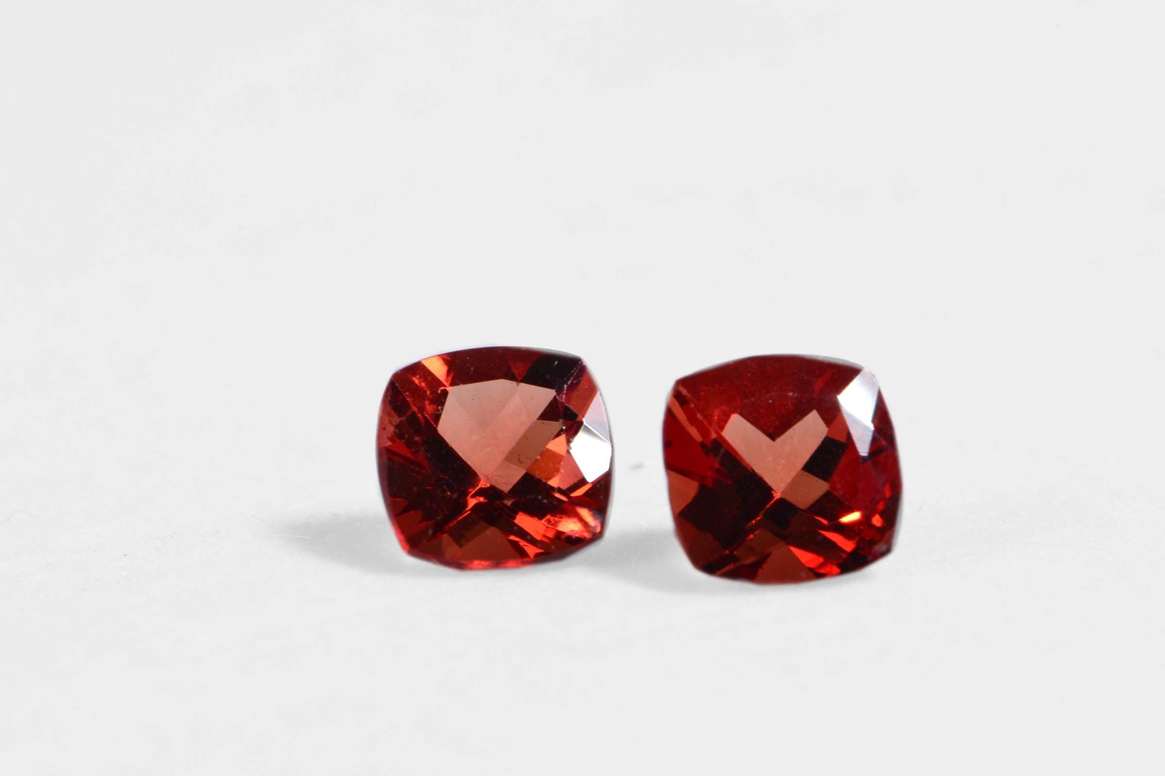 Padparadscha sapphire Princes Cut Two matched Pair Gemstone Point Back Cabochon