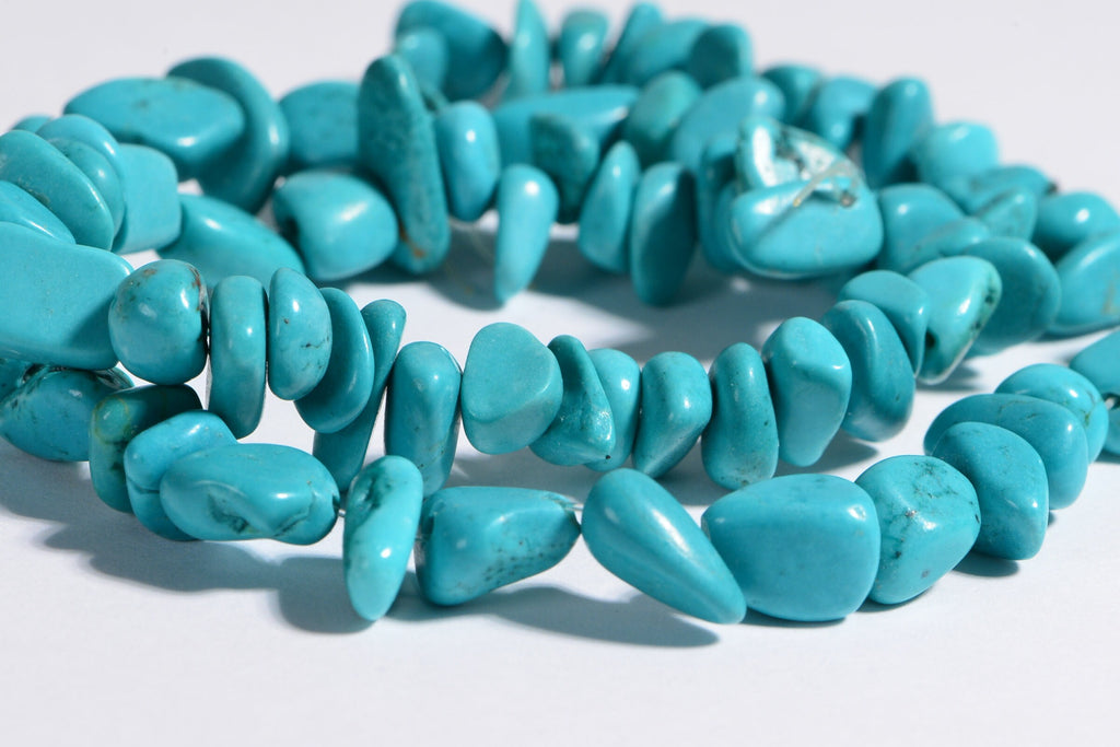 Magnetite Turquoise Teal Nugget Beads Full strand