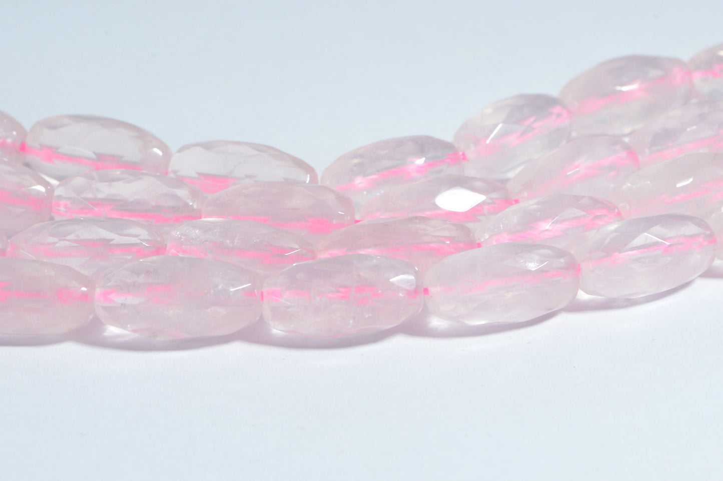 AAA Rose Quartz Faceted Barrel Beads: Crystal Pink Gemstone (2 beads)