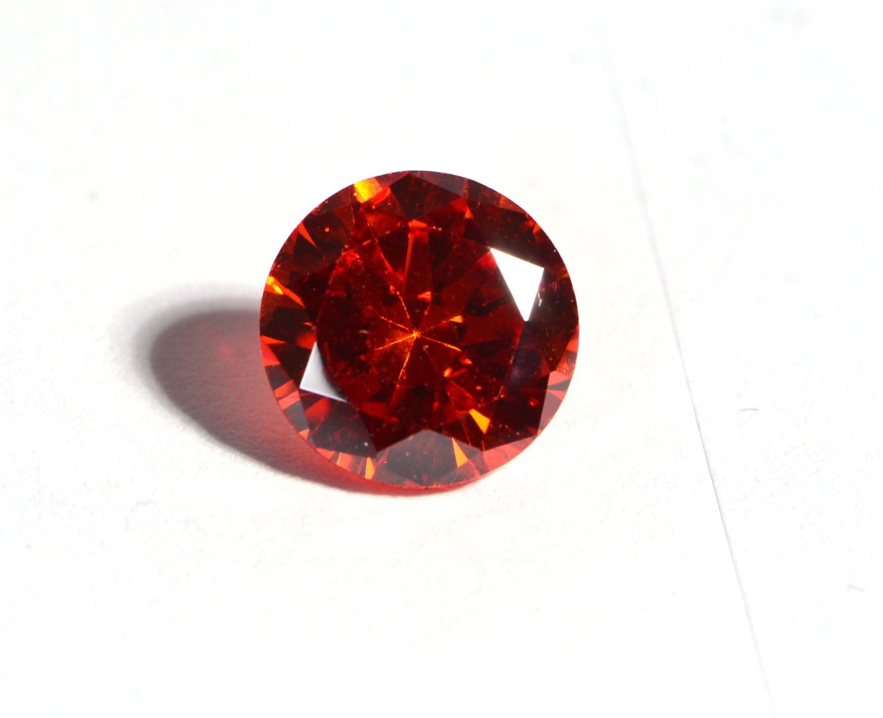 Orange Sapphire Facet Round Point Back Cabochon Simulated Orange Diamond