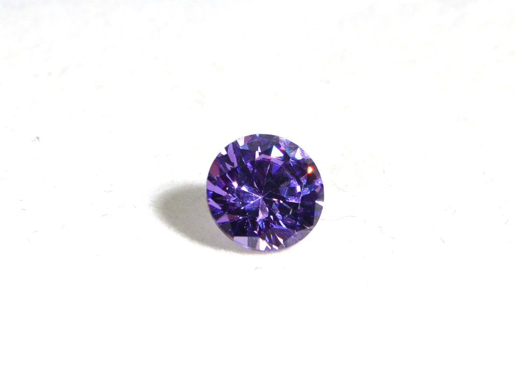 Purple Diamond Round Cut Faceted Cabochon Zircon pointed back cabs loose cabochons