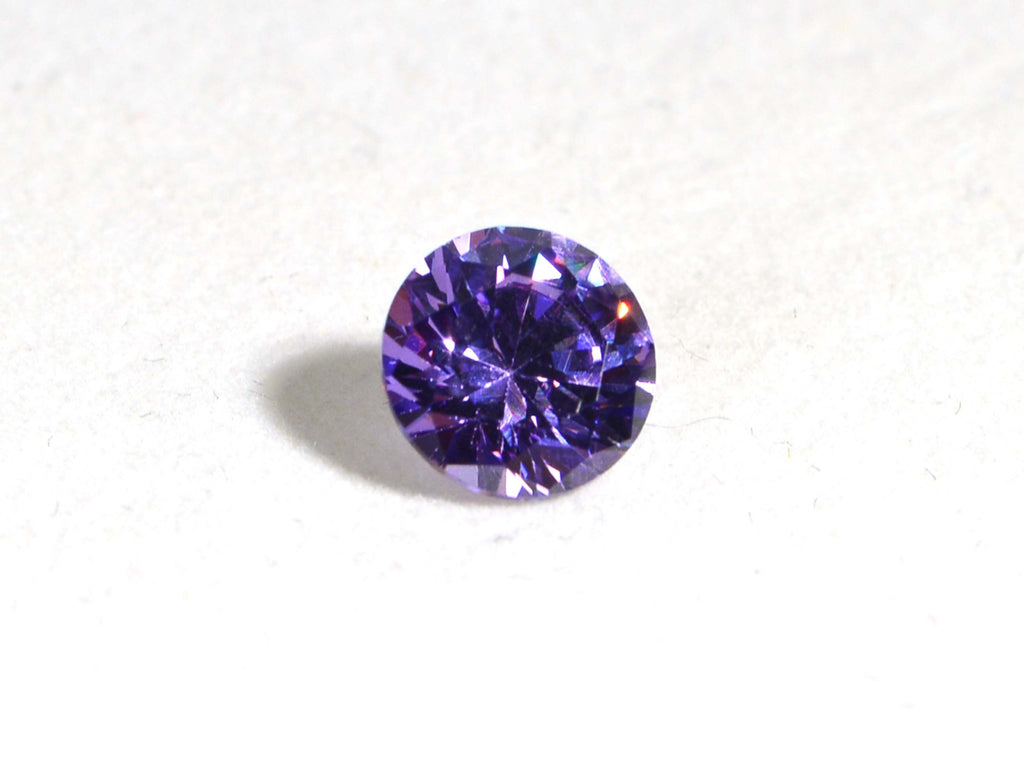 Purple Diamond Round Cut Faceted Cabochon Zircon pointed back cabs loose cabochons