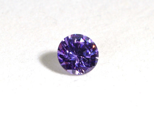 Purple Diamond Round Cut Faceted Cabochon Zircon pointed back cabs loose cabochons