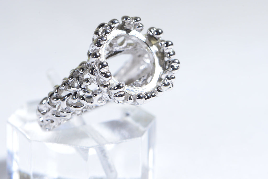 Solid Sterling Silver Bezel Set  Blank Ring Size 8, For Oval Cut Cab  Mounting