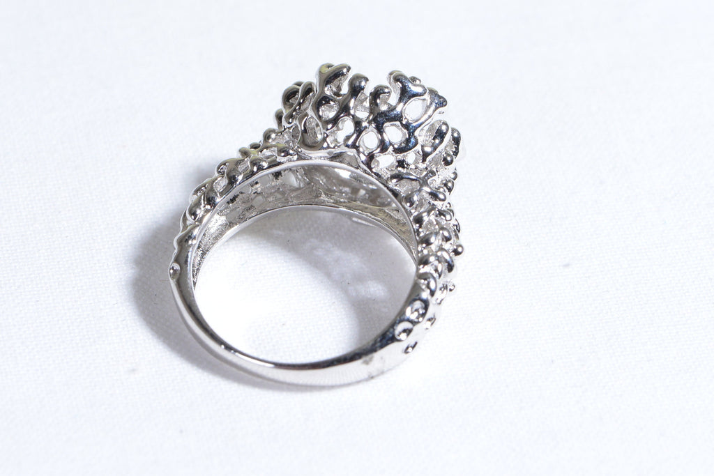 Solid Sterling Silver Bezel Set  Blank Ring Size 8, For Oval Cut Cab  Mounting