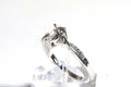 Vintage Sterling Silver Teardrop Ring Setting: Zircon, White Topaz, Size 10