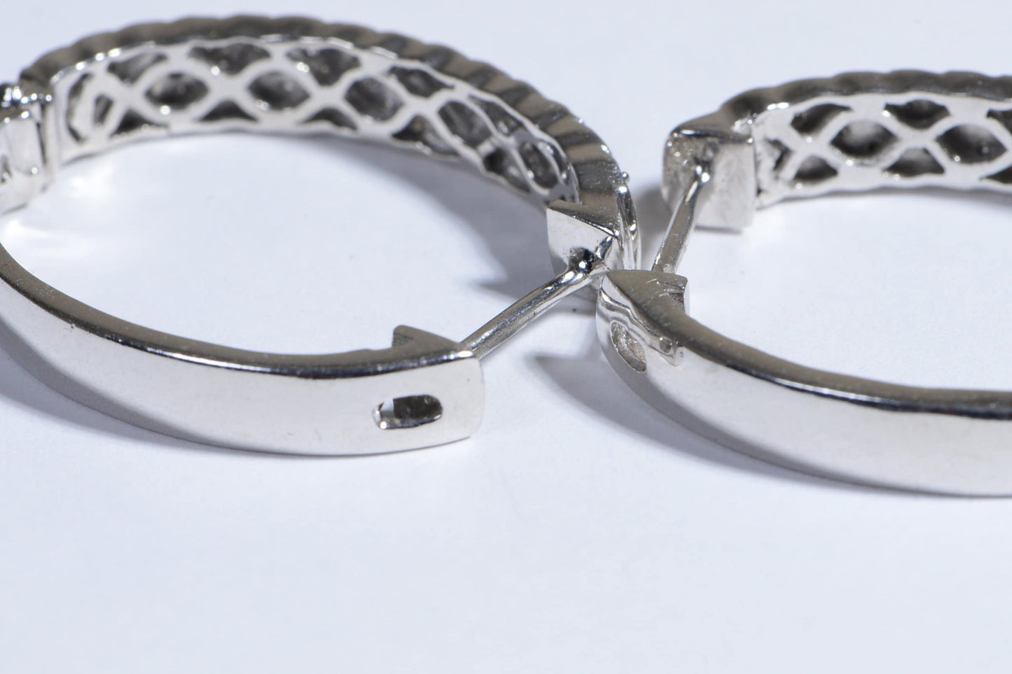 Diamond Sterling Silver Hoop Earrings: Multi-Stone Oval Hoops