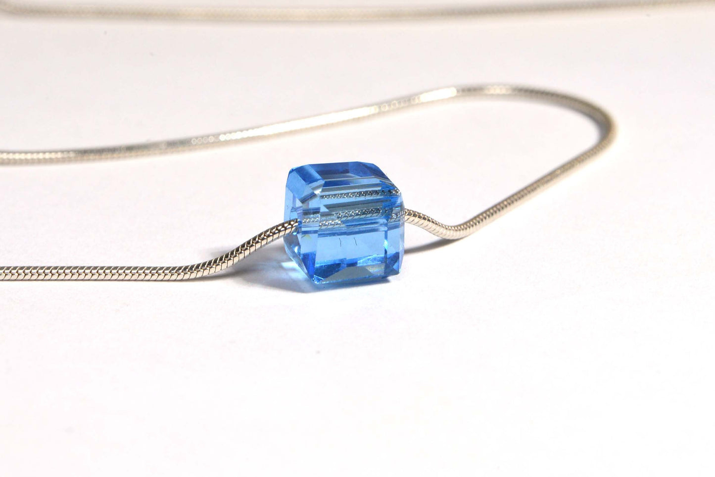 8mm Light Sapphire  Blue Crystal Cube Loose Beads 10 in pack