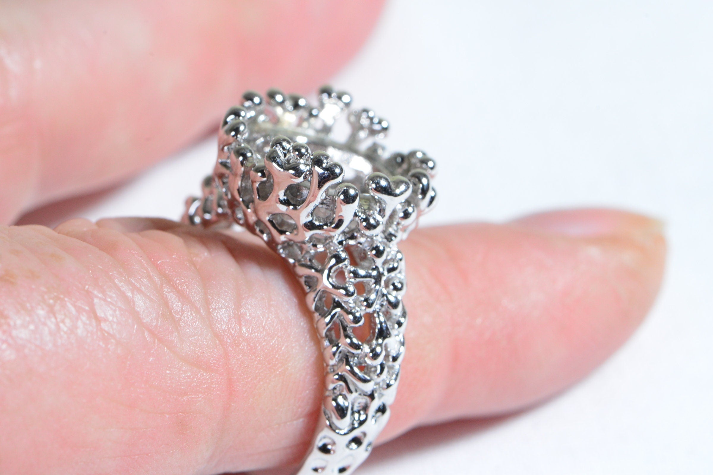 Solid Sterling Silver Bezel Set  Blank Ring Size 8, For Oval Cut Cab  Mounting