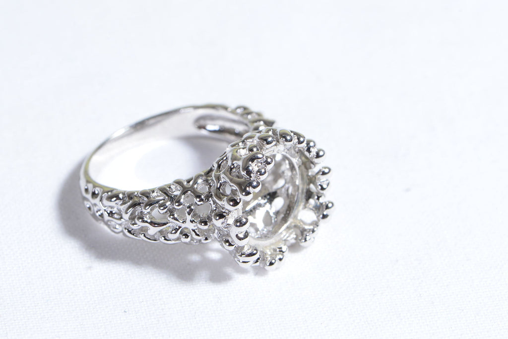 Solid Sterling Silver Bezel Set  Blank Ring Size 8, For Oval Cut Cab  Mounting