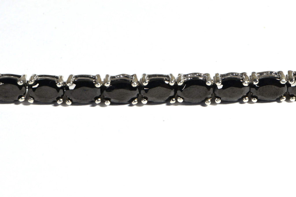 Black Onyx Sterling Silver Bracelet Link: Unfinished Bolo Connector