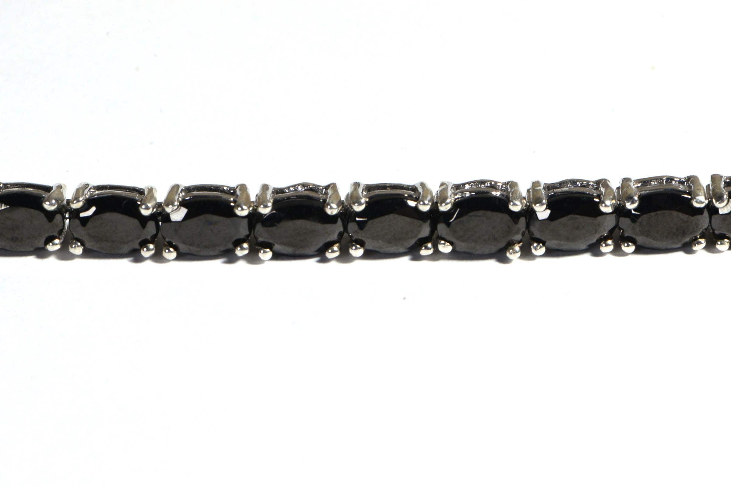 Black Onyx Sterling Silver Bracelet Link: Unfinished Bolo Connector