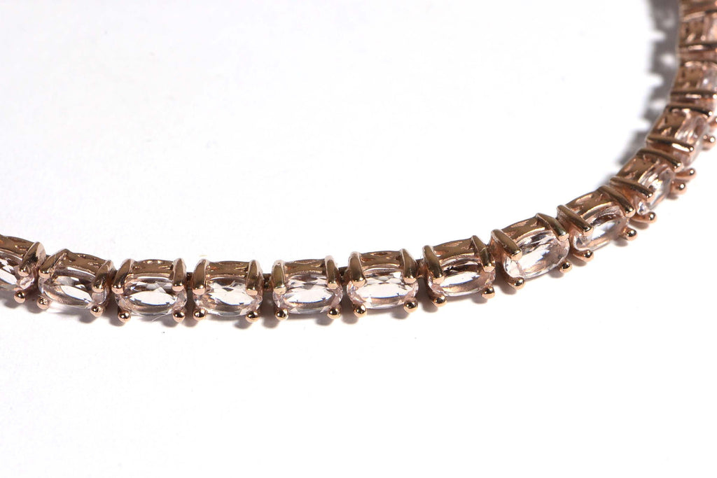 Morganite Tennis Bracelet: Rose Gold Over Sterling Silver, Vintage Style