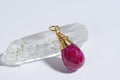 Ruby wire wrapped briolette 14K gold filled wire Birthstone Jewelry