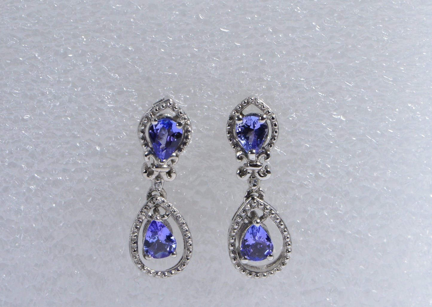 Tanzanite Post Earrings Purple Gemstone Studs Teardrops Earrings Birthstone December