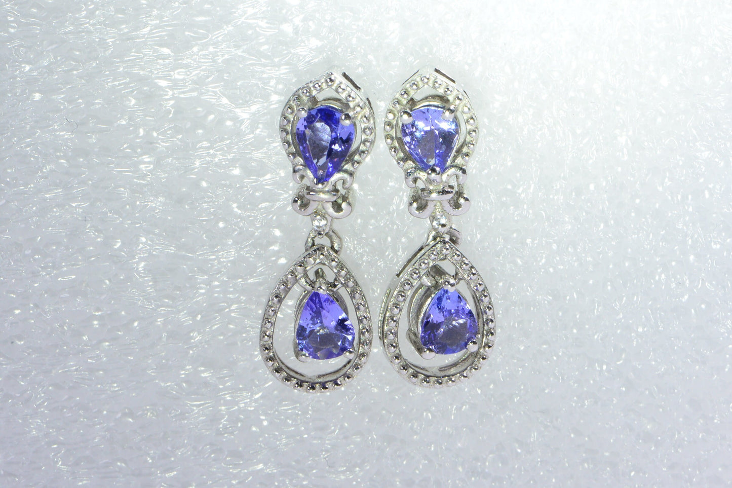 Tanzanite Post Earrings Purple Gemstone Studs Teardrops Earrings Birthstone December