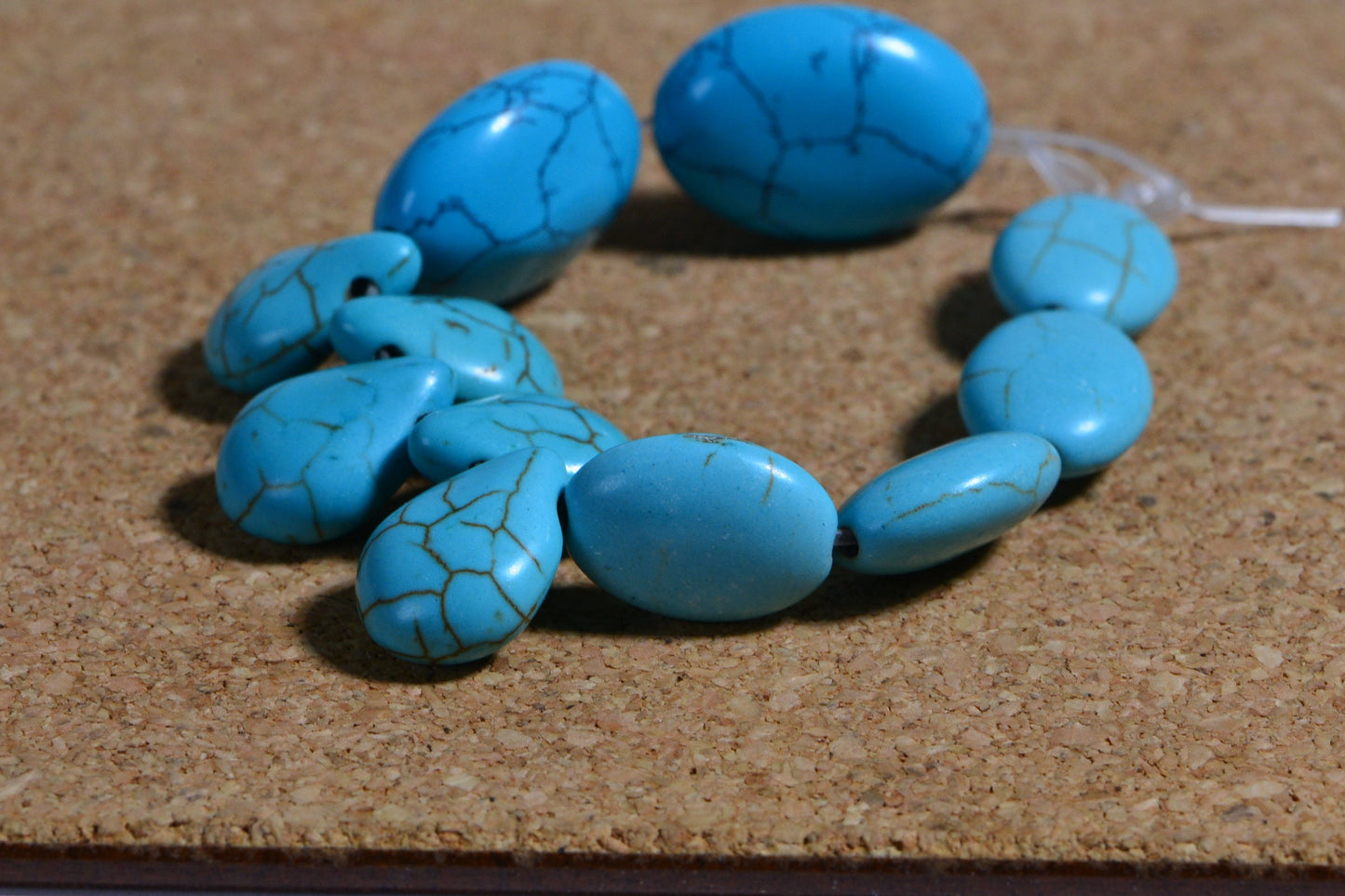 Howlite Multi Stone Set Oval Teardrop  Gemstone Bead Strand Bead Supply