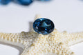 Oval London Blue Topaz Gemstone: Faceted Rose Cut, December Birthstone