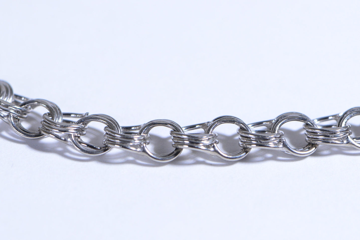 Sterling Silver Mens Bismark Chain Bracelet, Byzantine Weave 7.5 Inch