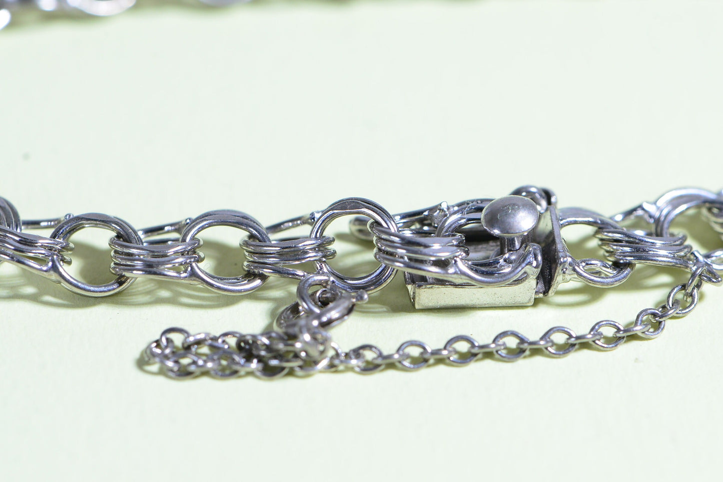Sterling Silver Mens Bismark Chain Bracelet, Byzantine Weave 7.5 Inch