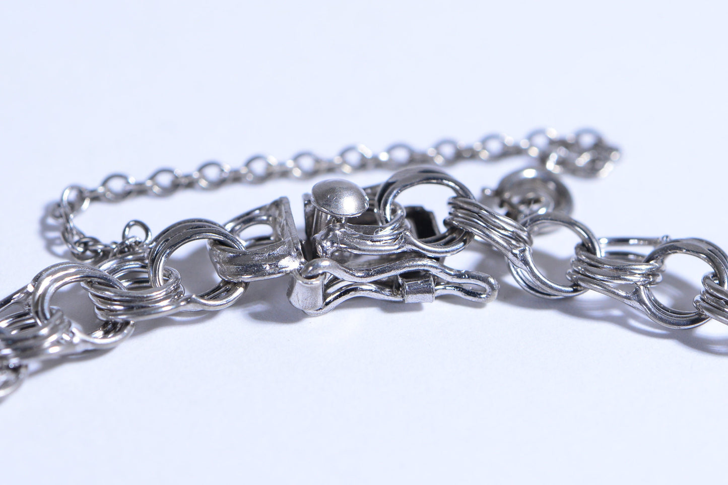 Sterling Silver Mens Bismark Chain Bracelet, Byzantine Weave 7.5 Inch