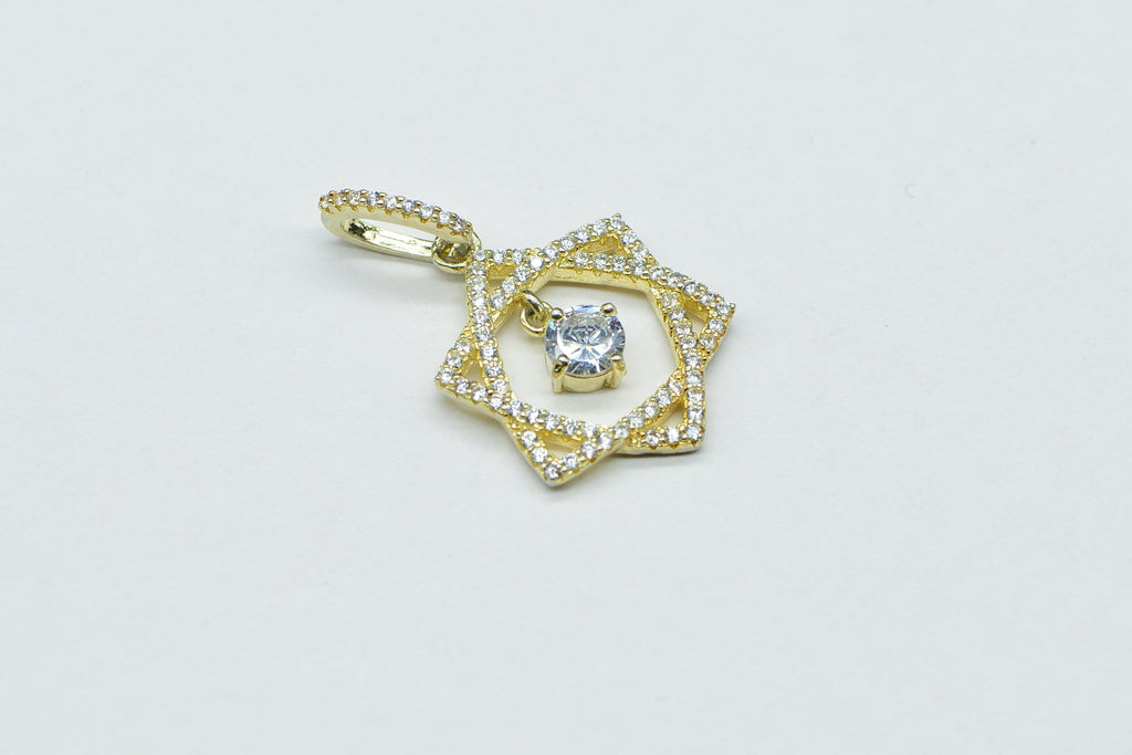 Star of David Zircon Gold Necklace