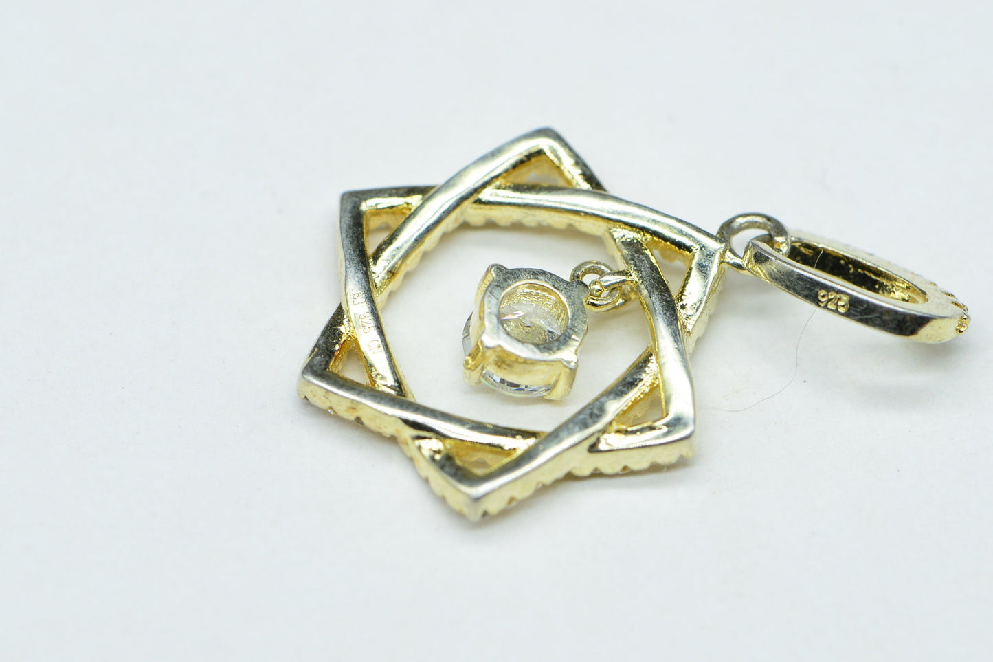 Star of David Zircon Gold Necklace
