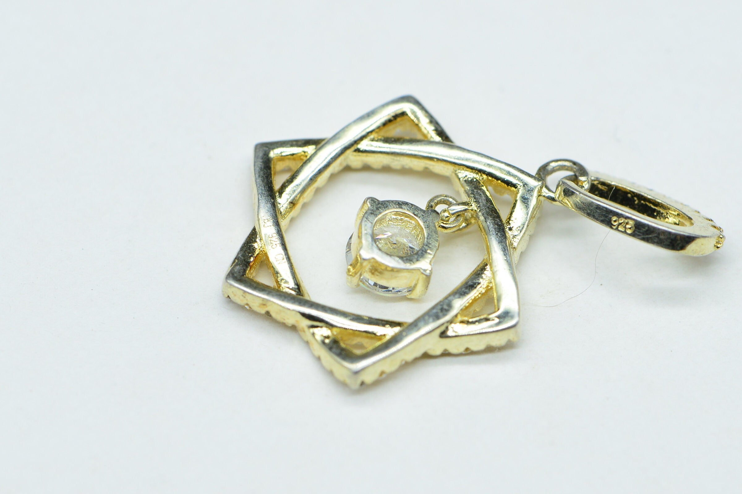 Star of David Zircon Gold Necklace