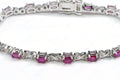 Natural Ruby Tennis Bracelet Sterling Silver Corundum Gemstone Bracelet