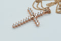 Rose Gold Zircon Cross Necklace Shinny Like a  Diamond