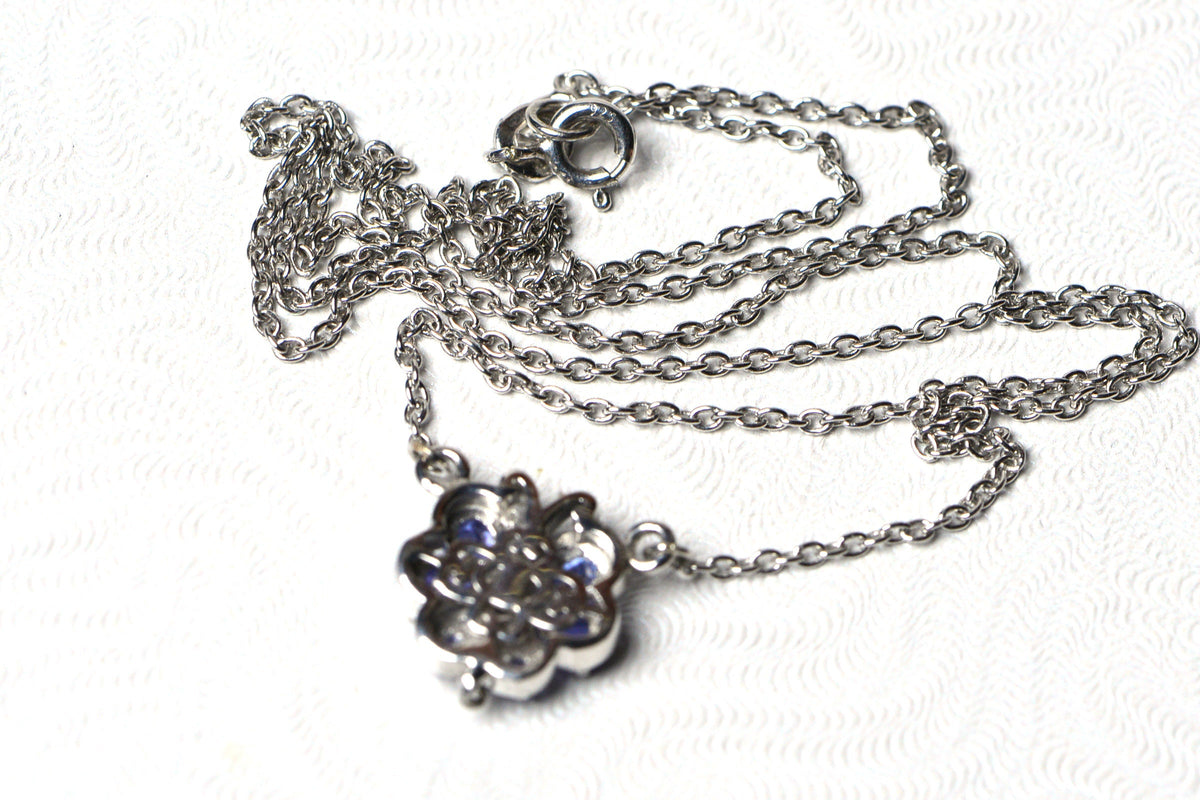 Tanzanite Necklace Pendant Cluster Drop Sterling Silver Birthstone For December Tanzanite Jewelry